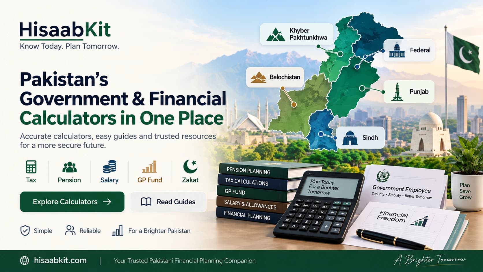 HisaabKit project artwork showing its financial and government calculator topics
